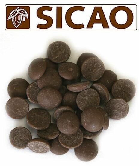 Шоколад кондитерский темный / В каллетах / В каплях и дисках SICAO / Какао 53% / Premium качество 500 г