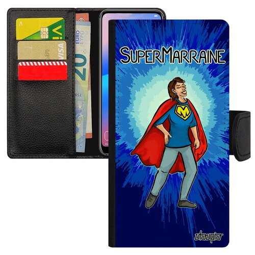 фото Чехол книжка на смартфон samsung galaxy a40, "суперкрестная" супергерой рисунок utaupia