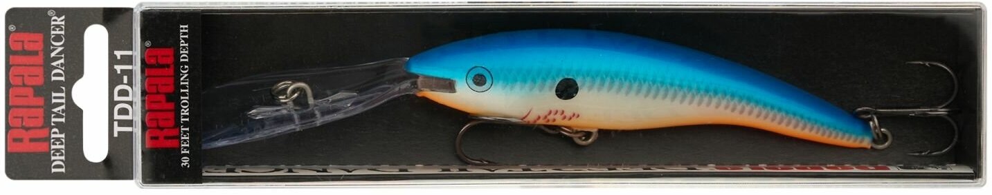 Воблер RAPALA Deep Tail Dancer 11 /OBFL /плавающий/ до 9м 11см 22гр TDD11-OBFL