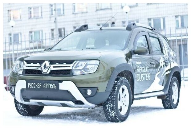 Зимняя заглушка решетки переднего бампера шагрень для Renault Duster 2015-2021