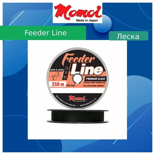 фото Монофильная леска для рыбалки momoi feeder line sport 0,28 мм, 8.0 кг, 250 м, черная, 1 штука