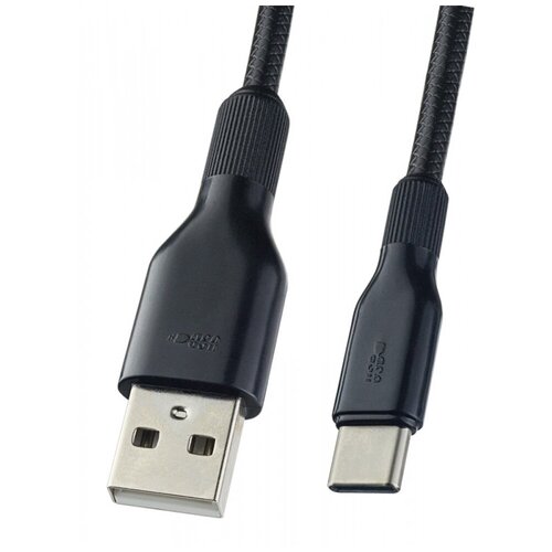 PERFEO Кабель USB2.0 A вилка - USB Type-C вилка, силикон, черный, длина 1 м. (U4907)