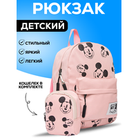 Детский рюкзак с принтами Микки Маус, для девочек и мальчиков, для прогулки и города5