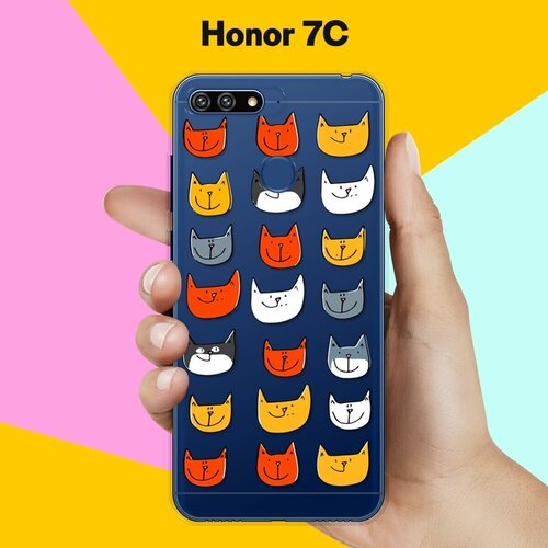 Силиконовый чехол Узор из котов на Honor 7C силиконовый чехол узор из котов на honor 7c