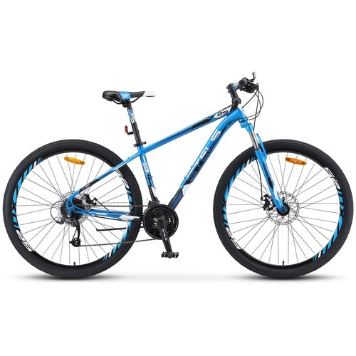 Горный (MTB) велосипед Stels Navigator 910 MD 29 V010 (2022) рама 18.5, синий-чёрный велосипед 29 stels navigator 930 d v010 цвет антрацитовый черный лайм размер рамы 18 5