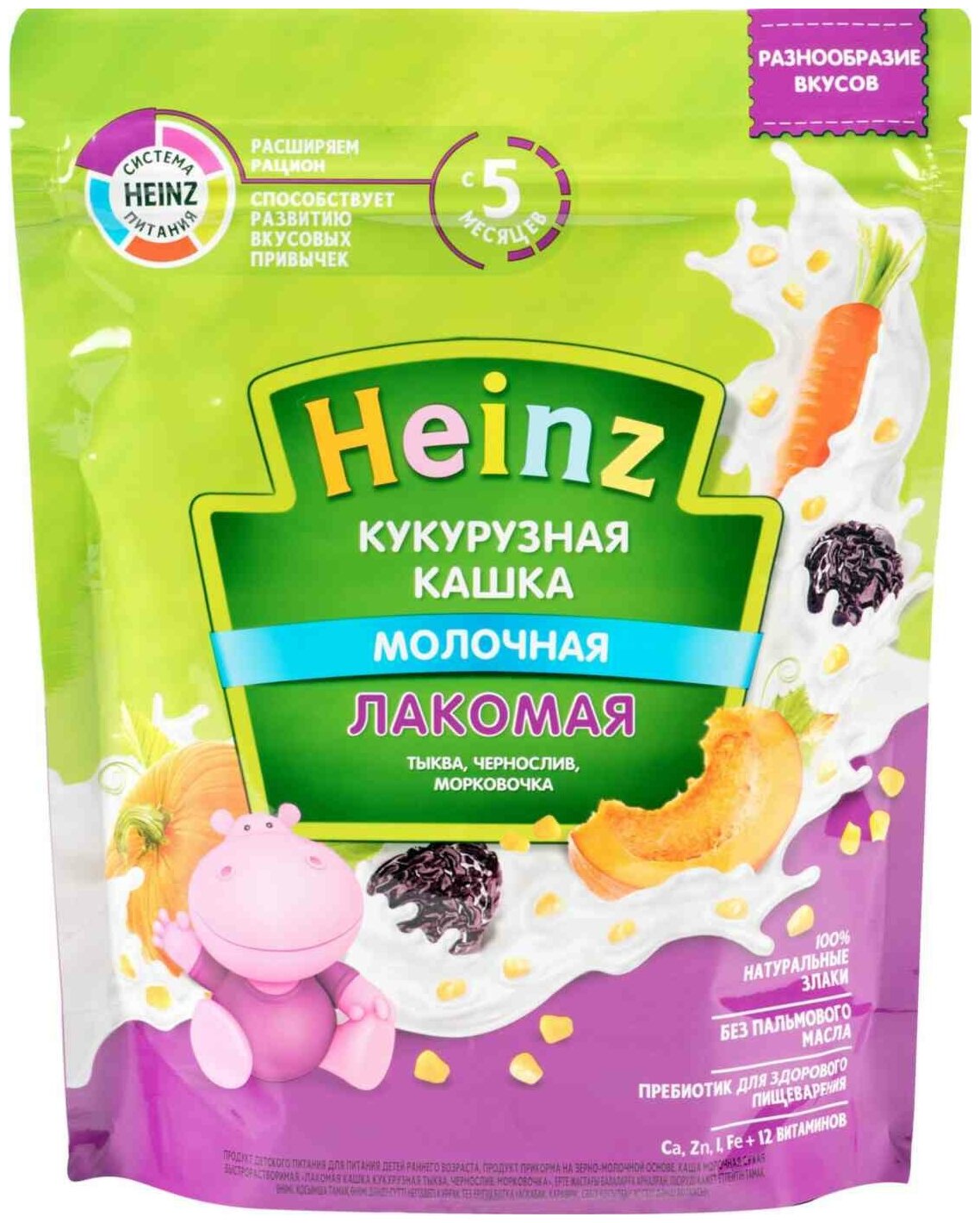 Кашка Heinz Лакомая кукурузная: тыква, морковь, чернослив, 170гр - фото №12