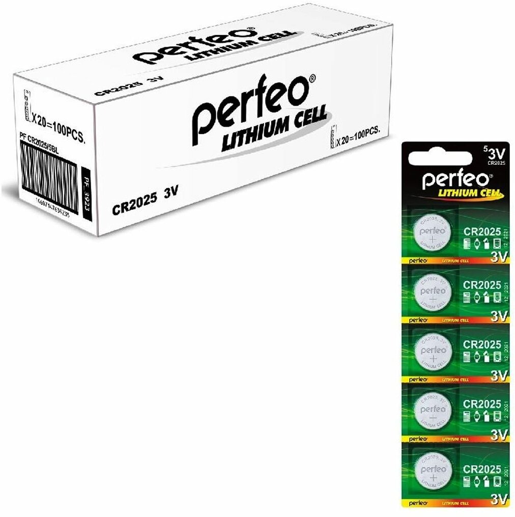Батарейка Perfeo CR2025 BL5 (цена за 5 шт.)