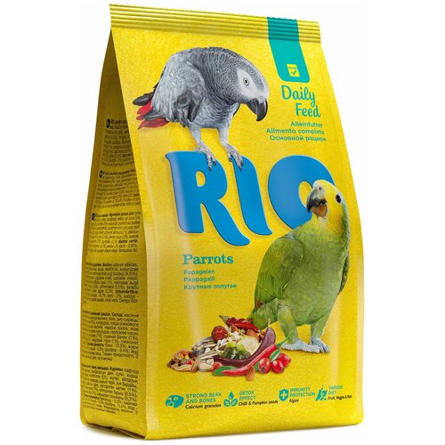 RIO корм Daily feed для крупных попугаев, 1кг rio корм для птиц основной рацион для крупных попугаев 1кг 3 шт