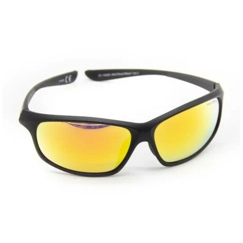 Солнцезащитные очки , прямоугольные, оправа: пластик, спортивные, с защитой от УФ, черный