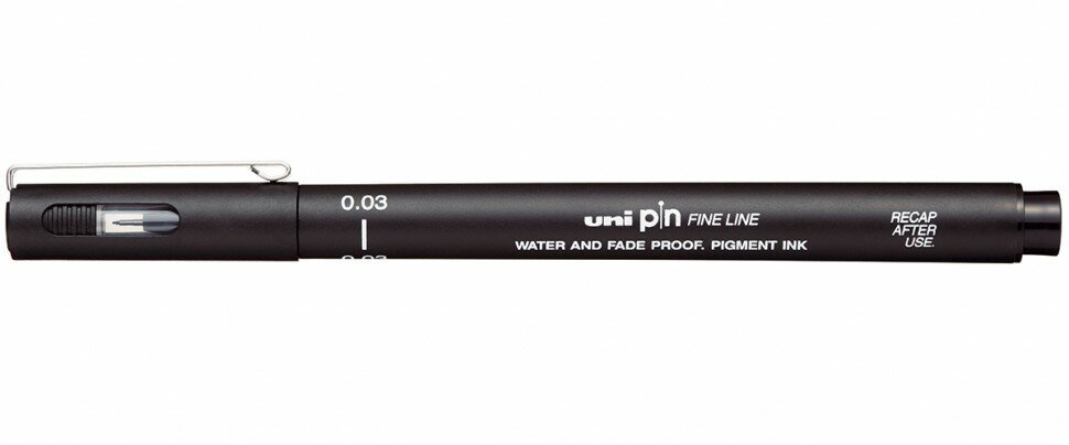 Линер PIN 003 - 200(S), чёрный, 0.03 мм - ультратонкая линия письма
