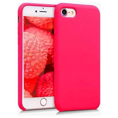 Силиконовый чехол Silicone Case для iPhone 6 / 6S, ярко-розовый