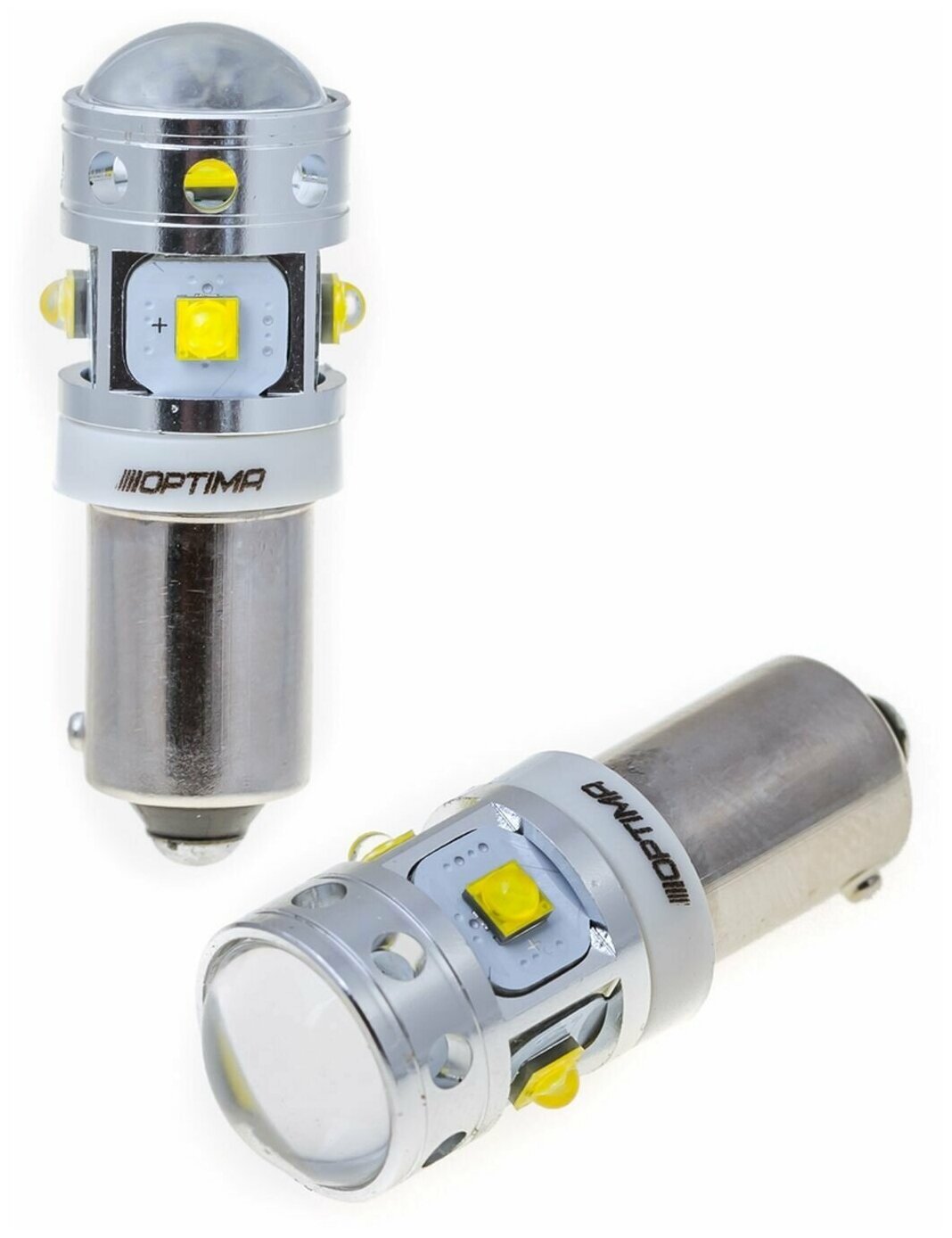 Светодиодная лампа H21W Optima MINI-CREE, CAN, CREE XB-D*6, 5500K, 12-24V, (BAY9S), 1 штука