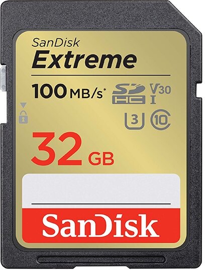 Карта памяти SanDisk Extreme 32GB 100MB/s Class 10 UHS-I (SDSDXVT-032G-GNCIN)