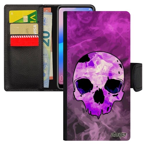 фото Чехол книжка на мобильный huawei p30 lite, "череп" хэллоуин кость utaupia