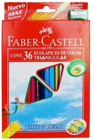 Карандаши цветные Faber-castell ECO 36 цветов с точилкой, трехгранные, в картонной коробке
