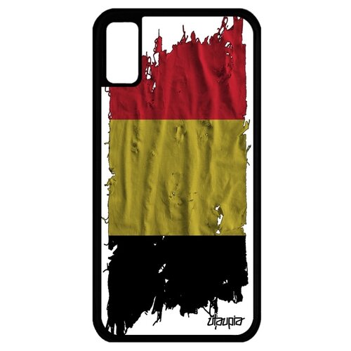 фото Чехол на мобильный iphone xs, "флаг бельгии на ткани" страна utaupia