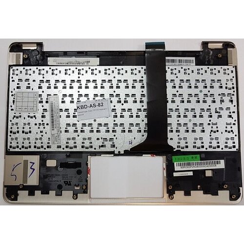 Клавиатура для ноутбука Asus TF210 черная, верхняя панель в сборе (серебряная) asus клавиатура для ноутбука asus x200 x202 90r nfq1k1901u черная верхняя панель в сборе серебряная