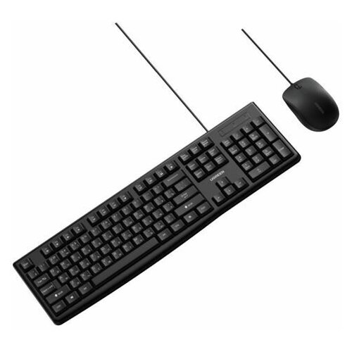 клавиатура проводная Комплект проводная клавиатура и проводная мышка UGREEN MK003 (15217) Keyboard and mouse set с кабелем USB. Цвет: черный