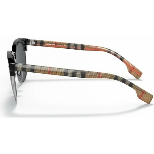 Солнцезащитные очки Burberry, прямоугольные, оправа: пластик, с защитой от УФ, для мужчин, черный/черный