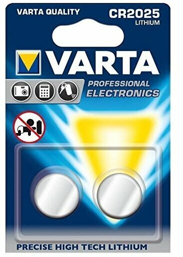 батарейка VARTA ELECTRONICS CR 2025 блистер 2шт - фото №16