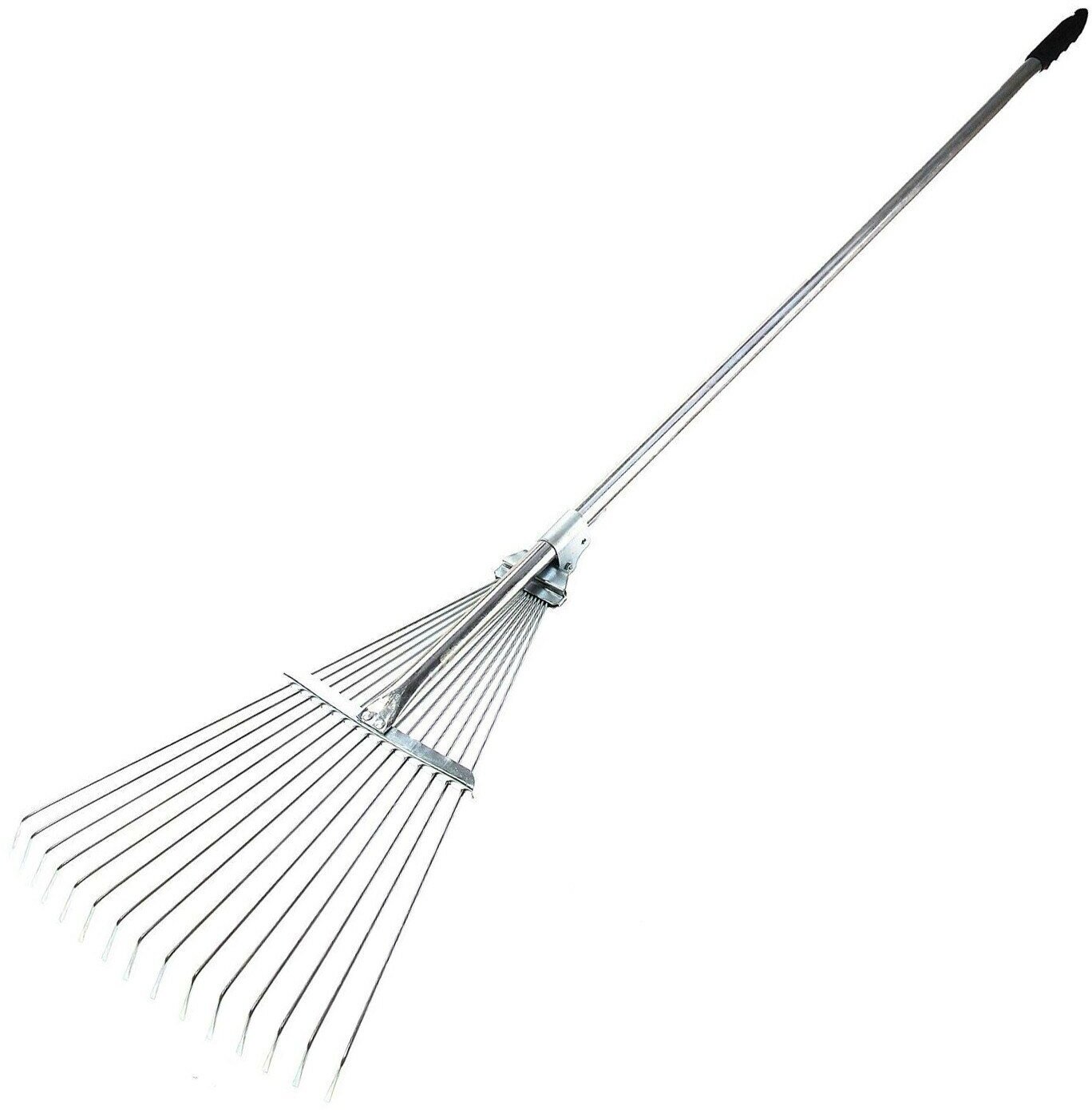 Грабли веерные проволочные 15 зубцов металл раздвижные металлический черенок Greengo