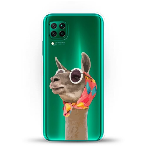 фото Силиконовый чехол лама в очках на huawei p40 lite andy & paul