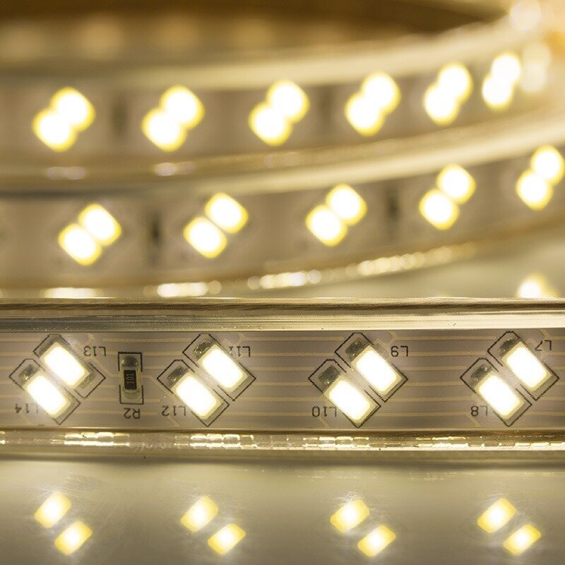 LED лента 220 В, 6.5x17 мм, IP67, SMD 5730, 120 LED/m, цвет свечения теплый белый, 100 м - фотография № 6