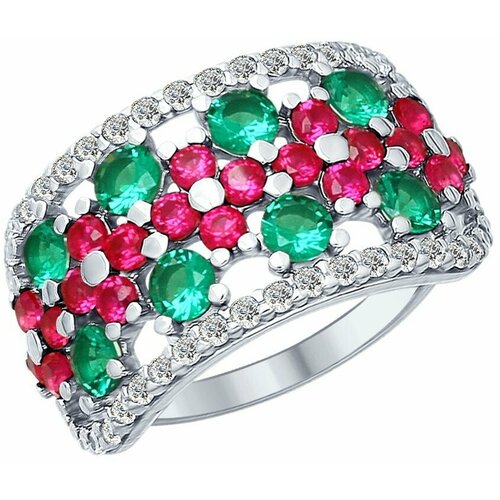 фото Кольцо oriental серебро, 925 проба, фианит