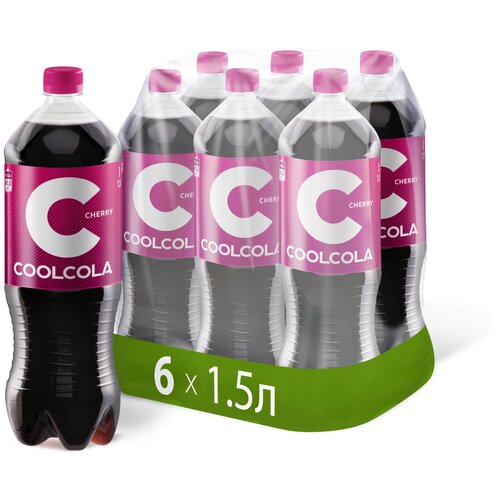 Напиток "Кул Кола Вишня" ("Cool Cola Cherry") безалкогольный сильногазированный, ПЭТ 1.5 (упаковка 6шт)