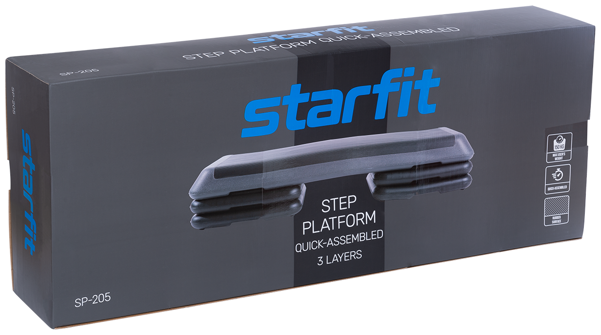 Степ-платформа Starfit SP-205 серый/черный (УТ-00016568) - фото №1