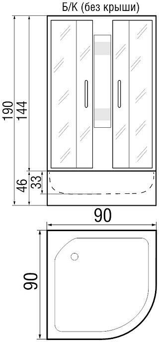 Кабина RIVER Душевая кабина River Rein 90/46 МТ Б/К