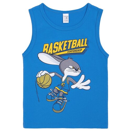 фото Майка crockid, размер 104, ярко-голубой