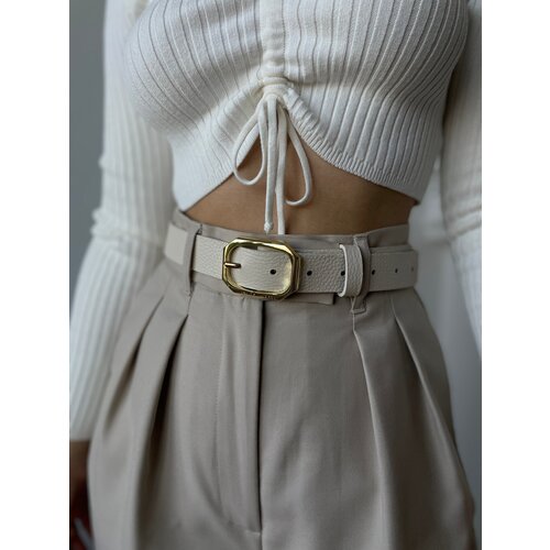 фото Ремень beautiful birds, размер 90, бежевый, белый