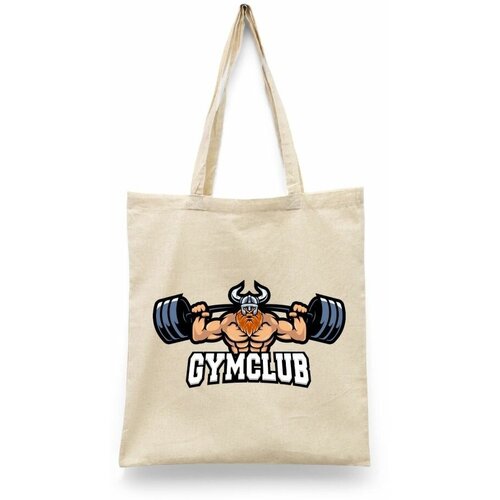 фото Сумка-шоппер унисекс каждому своё "gym/зал/качок/спортсмен" черная