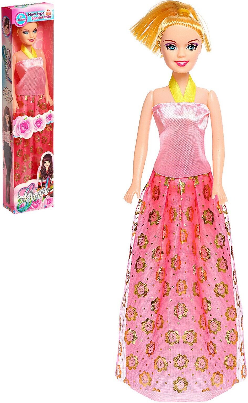 Кукла-модель "Модница", в бальном платье, для девочек, цвет микс