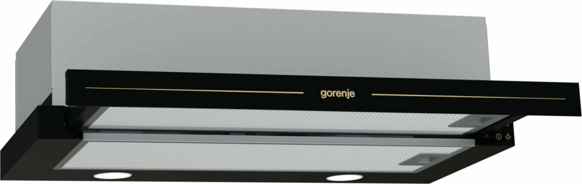 Встраиваемая вытяжка Gorenje BHP 62 CL, цвет корпуса антрацит, цвет окантовки/панели черный