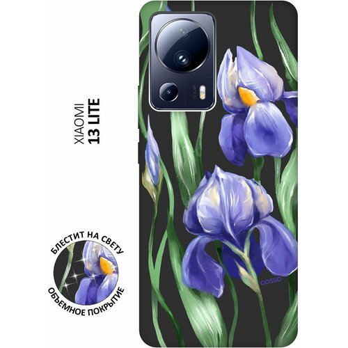 Матовый Soft Touch силиконовый чехол на Xiaomi 13 Lite, Сяоми 13 Лайт с 3D принтом Amazing Irises черный силиконовый чехол на xiaomi 13 lite сяоми 13 лайт с 3d принтом amazing irises прозрачный