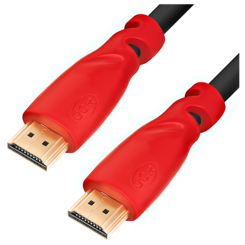 GCR Кабель 1.0m HDMI 1.4, красные коннекторы, 30/30 AWG, позолоченные контакты, FullHD, Ethernet 10.2 Гбит/с, 3D, 4K, экран (GCR-HM350-1.0m) кабель hdmi hdmi greenconnect gcr hm350 2 0m