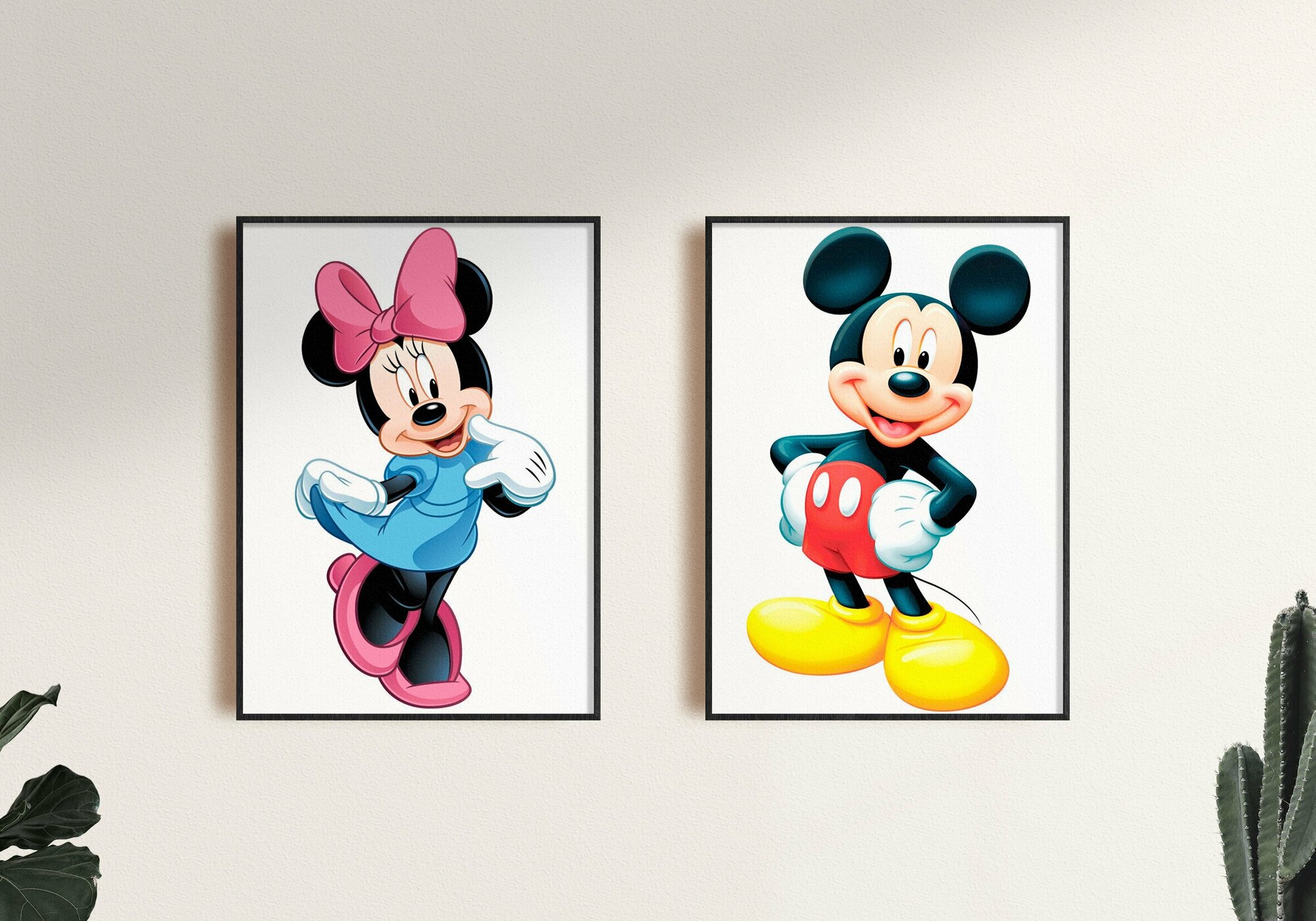 Набор плакатов "Микки Маус" 2 шт. / Набор интерьерных постеров формата А1 (60х80 см) без рамы
