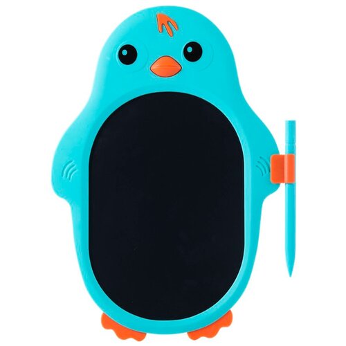 фото Детский графический планшет с жк дисплеем 8,5" дюймов для рисования пингвин (бирюзовый) gsmin