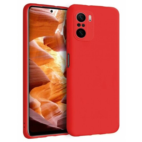 Накладка силиконовая Silicone Cover для Poco F3 / Xiaomi Mi 11i красная