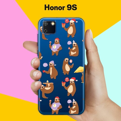 Силиконовый чехол Узор из ленивцев на Honor 9S силиконовый чехол узор из ленивцев на honor 20s