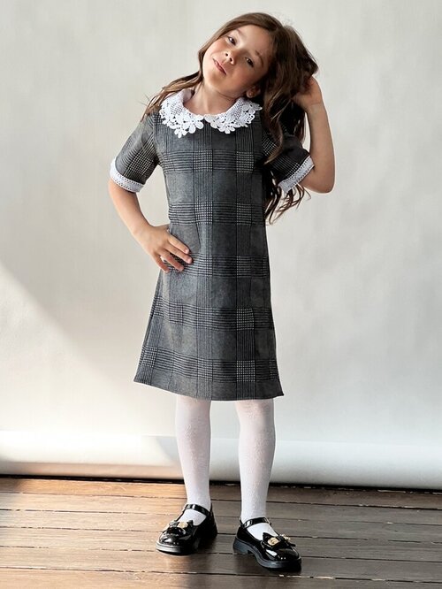 Школьное платье Бушон, размер 140-146, серый