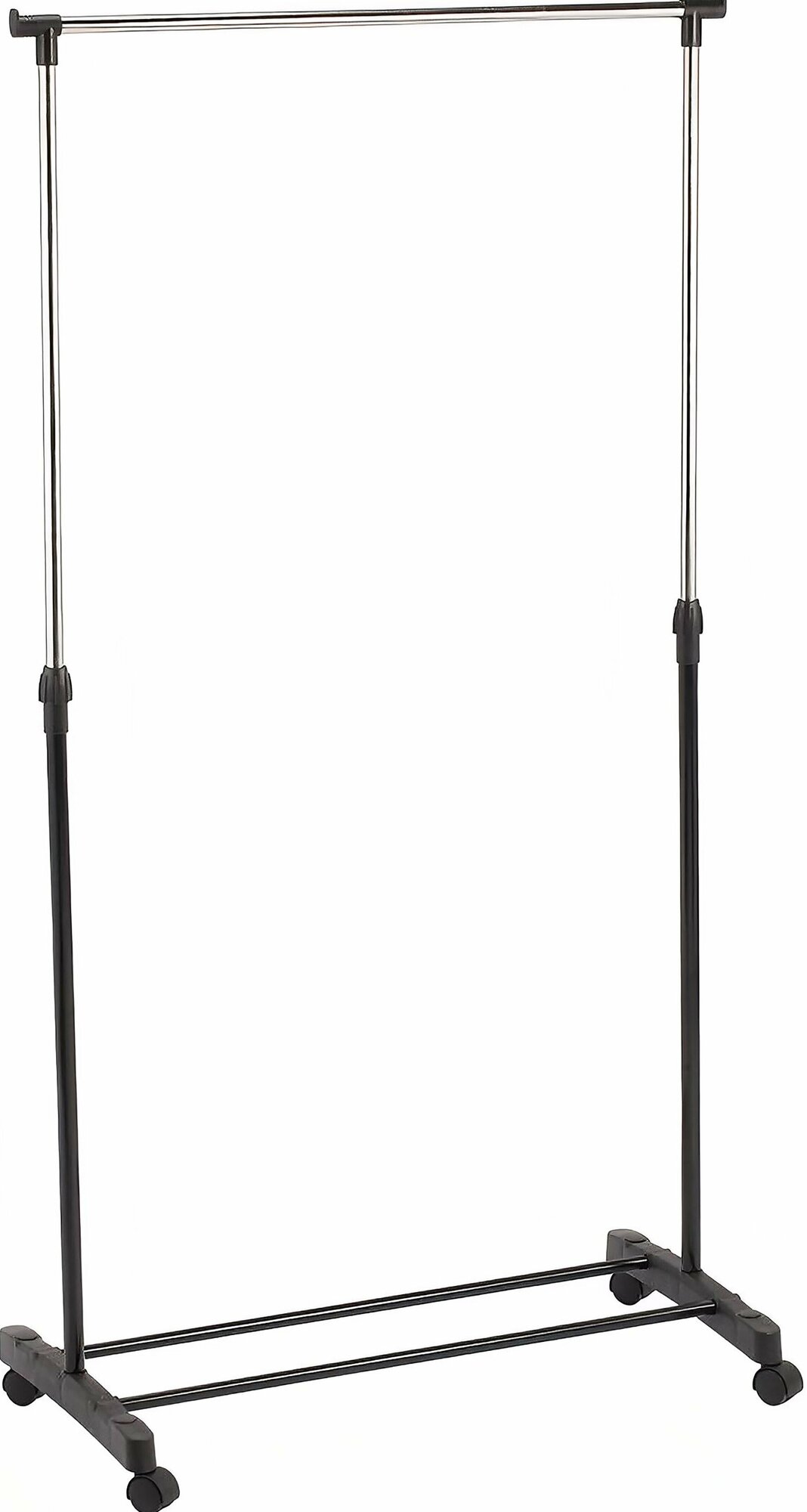 фото Вешалка для одежды передвижная, универсальная, 80 см * 42 см * 158 см, для экономии места и стильного оформления пространства. Модель оснащена колесиками, которые делают ее максимально мобильной.