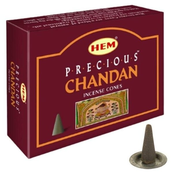 Благовония HEM безосновные Precious Chandan - Драгоценный чандан, 10 конусов