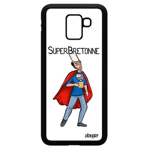 фото Чехол для смартфона samsung galaxy j6 2018, "супербретонка" рисунок смешной utaupia