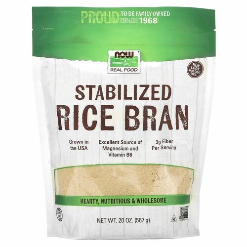 NOW Foods, Real Food, Stabilized Rice Bran, 20 oz (567 g)