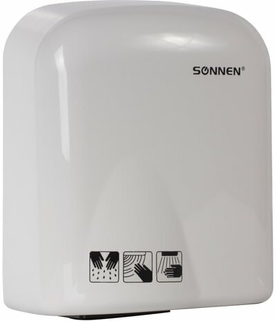 Сушилка для рук SONNEN HD-165, комплект 5 шт., 1650 Вт, пластиковый корпус, белая, 604191 - фотография № 6