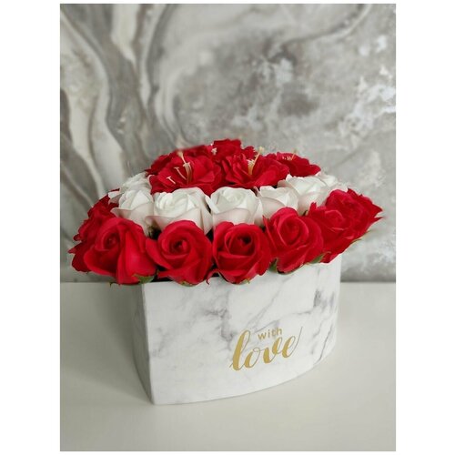 Мыльные розы, букет-сердце