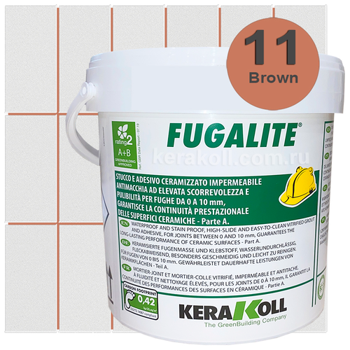 Kerakoll Fugalite Eco 11 Brown 3kg эпоксидная затирка для швов kerakoll fugalite eco 09 caramel 3kg эпоксидная затирка для швов